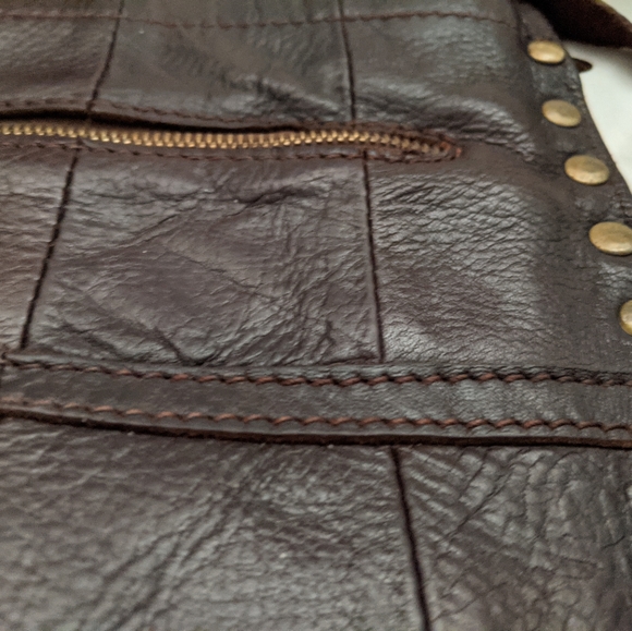 Dark Brown Hand Crafted Leather Cross Body - Picture 4 of 11